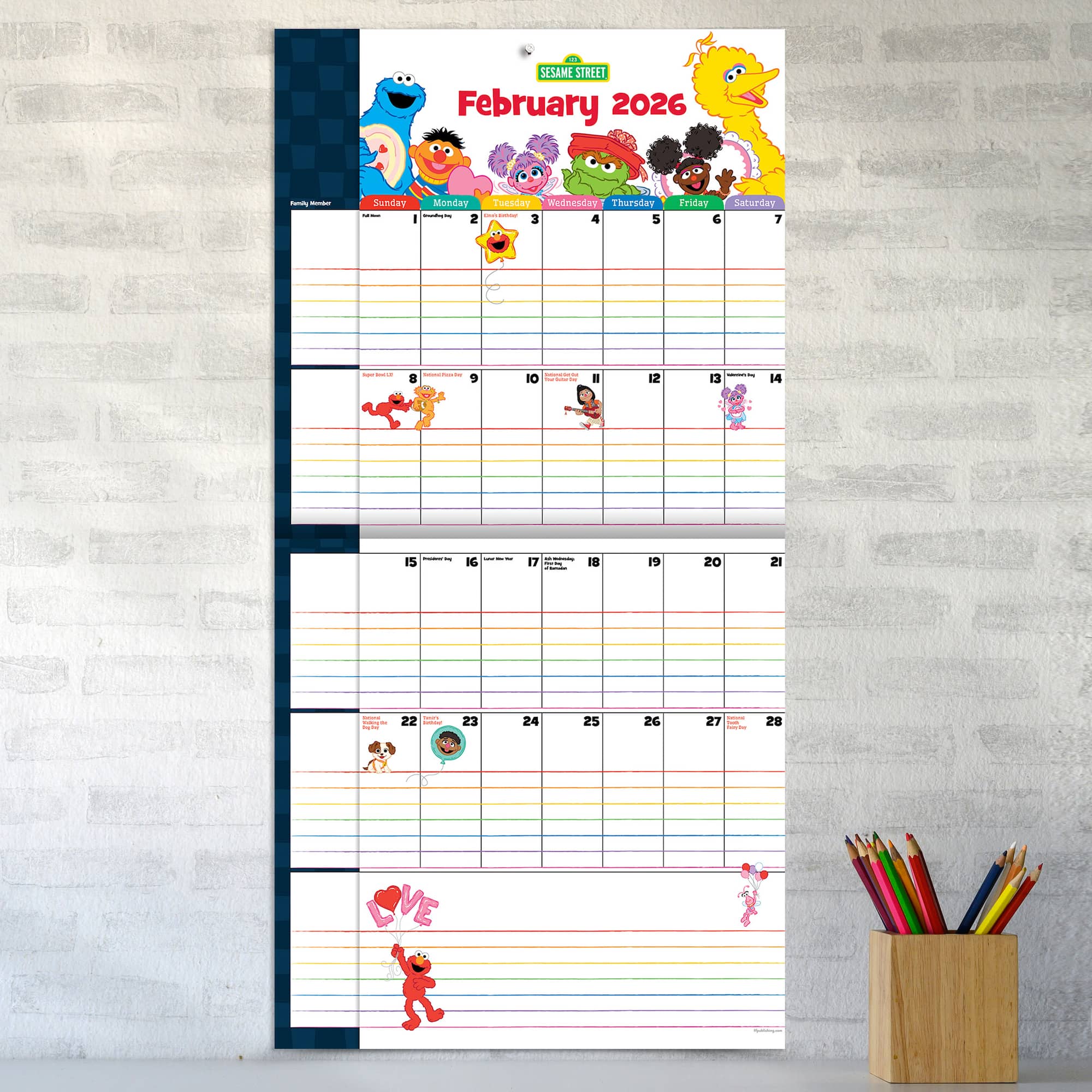 2026 Sesame Street Wall Calendar